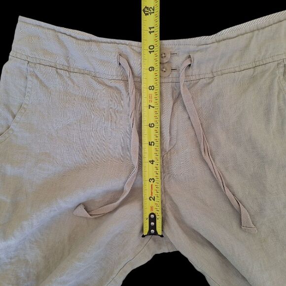 100% Linen Shorts Modest Drawstring Pockets Flax sz 8 JONES & CO. JONES NEW YORK - Picture 10 of 16